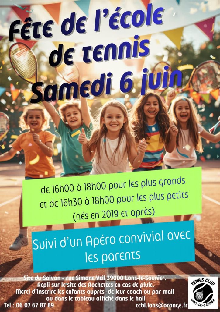 Fête de l'école samedi 6 juin de 16h à 18h suivi d'un apéro avec les parents