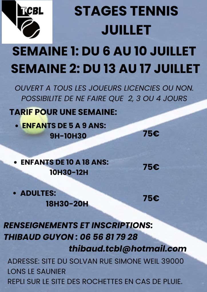 Stages adultes / enfants en jillet 2026
